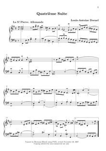 Partition  No.4 en E minor, Pièces de clavecin, Dornel, Antoine