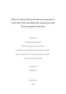 Effect of water on the electrochromic properties of CeO_1tn2-TiO_1tn2, WO_1tn3 and Nb_1tn2O_1tn5:Mo sol gel layers and devices prepared with them [Elektronische Ressource] / vorgelegt von Donglan Sun