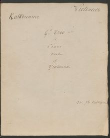 Partition de violoncelle, Grand Piano Trio No.4, Kalkbrenner, Friedrich Wilhelm