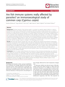 Are fish immune systems really affected by parasites? an immunoecological study of common carp (Cyprinus carpio)