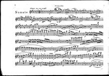 Partition de violon, Grande violon Sonata, B♭ major, Ries, Ferdinand
