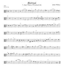 Partition ténor viole de gambe 1, alto clef, madrigaux - Set 1, Wilbye, John par John Wilbye