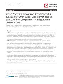Troglostrongylus brevior and Troglostrongylus subcrenatus (Strongylida: Crenosomatidae) as agents of broncho-pulmonary infestation in domestic cats