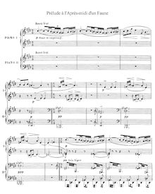 Partition complète, Prélude à l’après-midi d’un faune par Claude Debussy