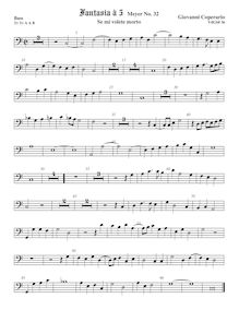 Partition viole de basse, Fantasia pour 5 violes de gambe, RC 59