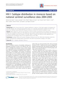 HIV-1 Subtype distribution in morocco based on national sentinel surveillance data 2004-2005