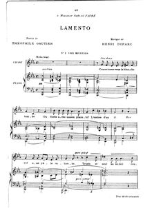 Partition complète (C minor: medium voix), Lamento, D minor