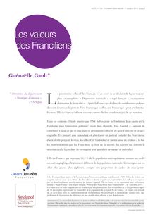 TNS Sofres : Les valeurs des Franciliens