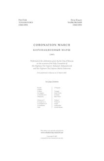Partition complète, Coronation March, Коронационный марш ; Festival March ; Marche solonelle
