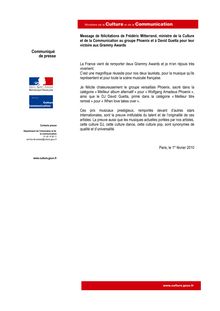 Le communiqué au format PDF - Accueil du site du Ministère de la ...