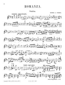 Partition de violon, Romanza en D major, Romanza (Andante appassionata) for Violin and Piano