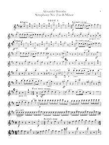 Partition hautbois 1 (doubles anglais cor), 2, Symphony No. 2, Borodin, Aleksandr
