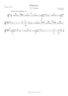 Partition trompette 1, 2 (en B♭); Flugelhorn (en B♭), Carmen, Opéra-comique en quatre actes