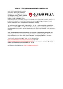 GuitarFella is proud to announce the opening of its new online store