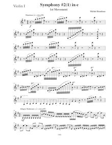 Partition violons I, Symphony No.2, E minor, Rondeau, Michel