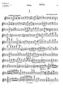 Partition de violon, 2 Fantasiestücke, Op.27, Sjögren, Emil