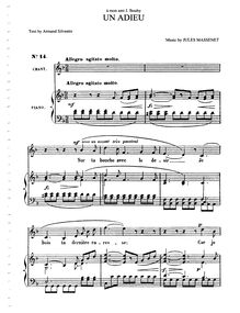 Partition complète (D minor: medium voix et piano), Un adieu
