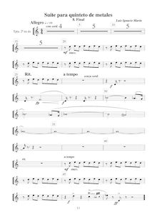 Partition trompette 2 (C),  para quinteto de metales, Marín García, Luis Ignacio par Luis Ignacio Marín García