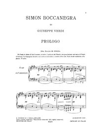 Partition Preludio - Che Dicesti, Simon Boccanegra, Verdi, Giuseppe