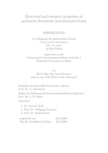 Structural and energetic properties of pentacene derivatives and heterostructures [Elektronische Ressource] / von Ingo Salzmann