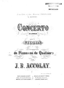 Partition de violon, violon-Concert en A Minor, Accolay, Jean-Baptiste