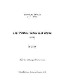 Partition , Prélude, 7 pièces, Dubois, Théodore