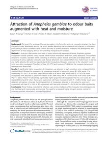 Attraction of Anopheles gambiaeto odour baits augmented with heat and moisture