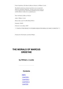 The Morals of Marcus Ordeyne : a Novel