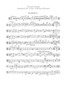Partition Trombone 1, 2, 3, Tuba, Symphony No.4, Op.54, Poème de l Extase