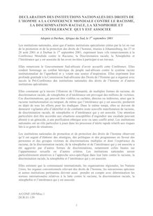 French version - DECLARATION DES INSTITUTIONS NATIONALES A LA ...