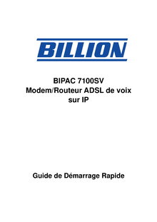 Notice ADSL Billion  BiPAC 7100SV