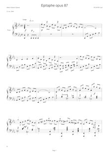 Partition complète, Epitaph, Epitaph for Piano, Plante, Cyril