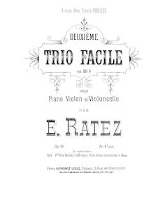 Partition de piano, Piano Trio No.2, Op.10, Trio facile
