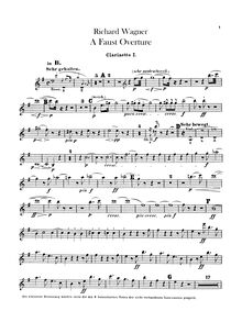 Partition clarinette 1, 2 (en B♭), Eine Faust-Ouvertüre, D minor