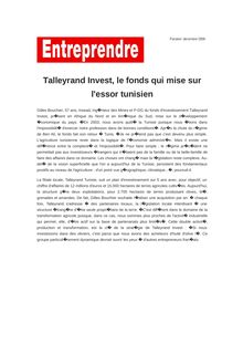 Talleyrand Invest, le fonds qui mise sur l essor tunisien