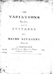 Partition complète, 6 Variations, Op.32, Giuliani, Mauro