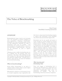 The Value of Benchmarking