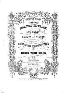Partition violon et partition de piano, 6 Morceaux de Salon, Op.22 par Henri Vieuxtemps