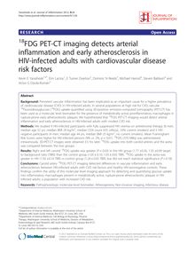 18FDG PET-CT imaging detects arterial inflammation and early atherosclerosis in HIV-infected adults with cardiovascular disease risk factors