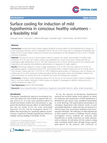 Surface cooling for induction of mild hypothermia in conscious healthy volunteers - a feasibility trial