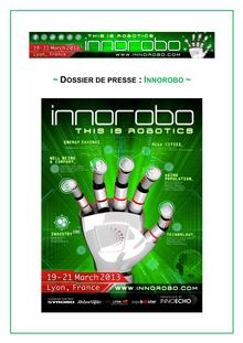 Innorobo, salon de la robotique du 19 au 21 mars - Dossier de presse