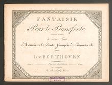 Partition complète, Fantasia en G Minor / B Major, Fantasia for Piano in G minor par Ludwig van Beethoven