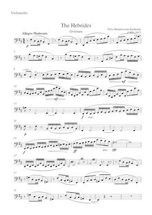 Partition violoncelles, pour Hebrides, Op.26, Fingal s CaveLe Ebridi