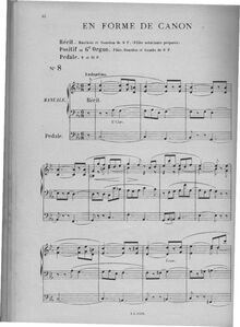 Partition , En forme de canon (Ut min), Dix pièces pour orgue ou piano pédalier