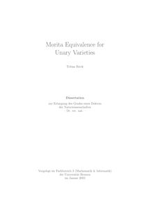 Morita equivalence for unary varieties [Elektronische Ressource] / Tobias Rieck