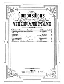 Partition de piano et partition de violon, 5 Easy pièces