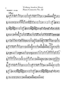 Partition trompette 1, 2 (en B♭), Piano Concerto No.22, E♭ major