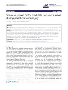 Serum response factor modulates neuron survival during peripheral axon injury