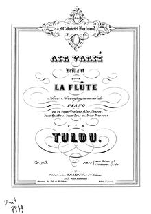 Partition flûte , partie (600 dpi), Air varié brillant, Op.98, Tulou, Jean-Louis