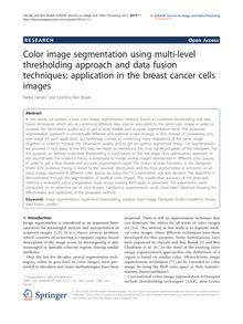 Color image segmentation using multi-level thresholding approach and data fusion techniques: application in the breast cancer cells images